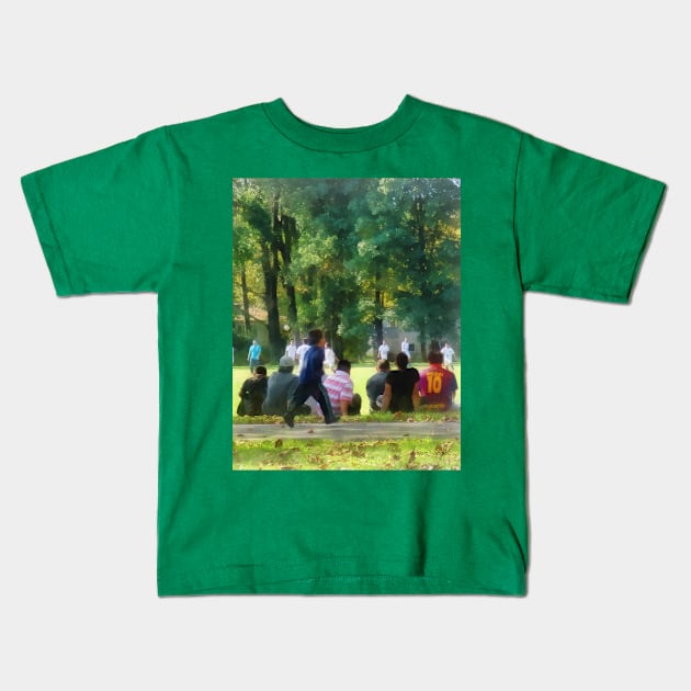 Soccer - Watching the Soccer Game Kids T-Shirt by SusanSavad